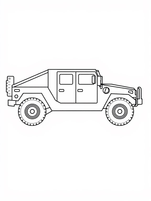 humvee coloring page design