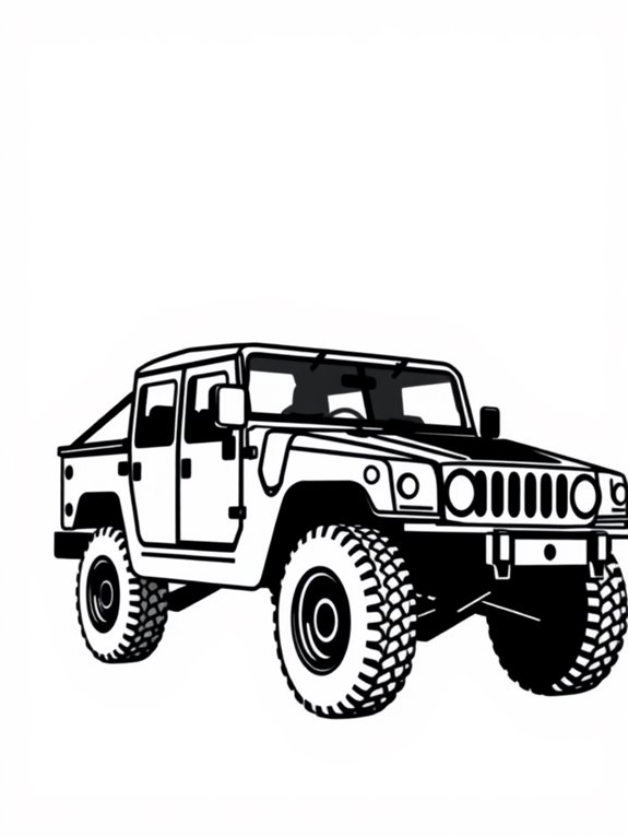 humvee coloring page outline