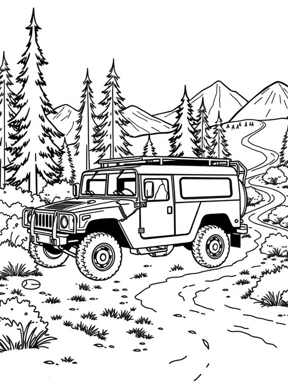 humvee in nature scene