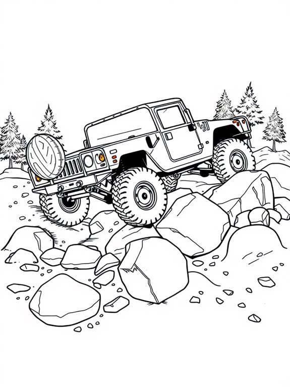 humvee off road coloring page