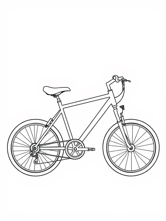 hybrid bike coloring outline