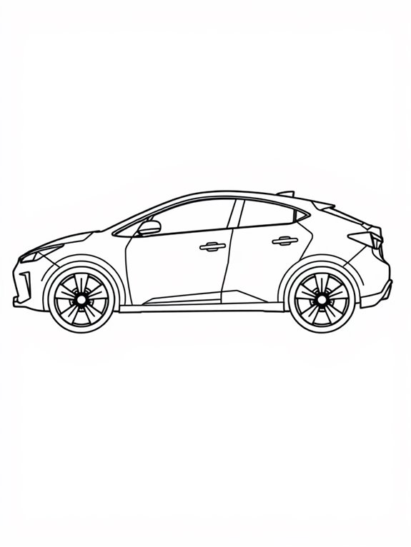 hybrid car outline coloring