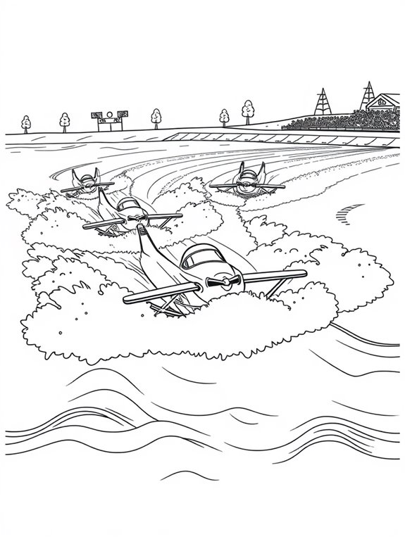 hydroplane race coloring page