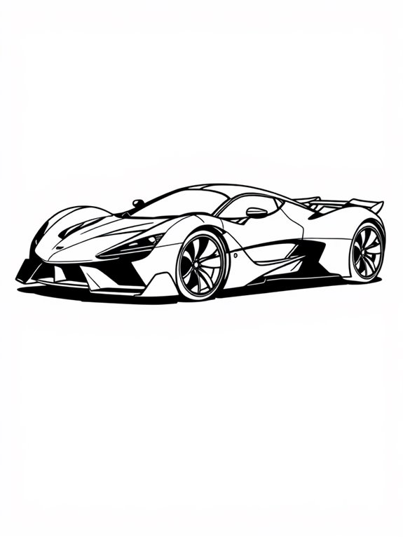 hypercar coloring page outline