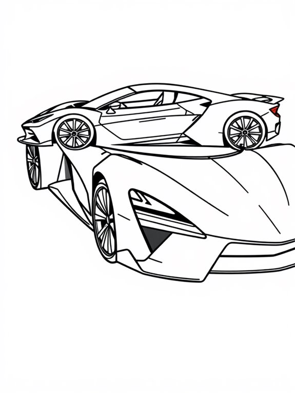 hypercar outline coloring page