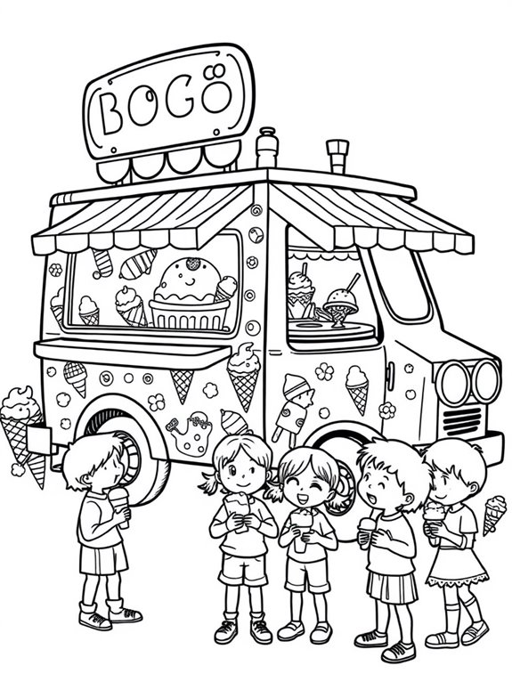 ice cream truck coloring page