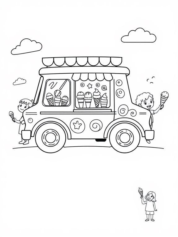 ice cream truck coloring page