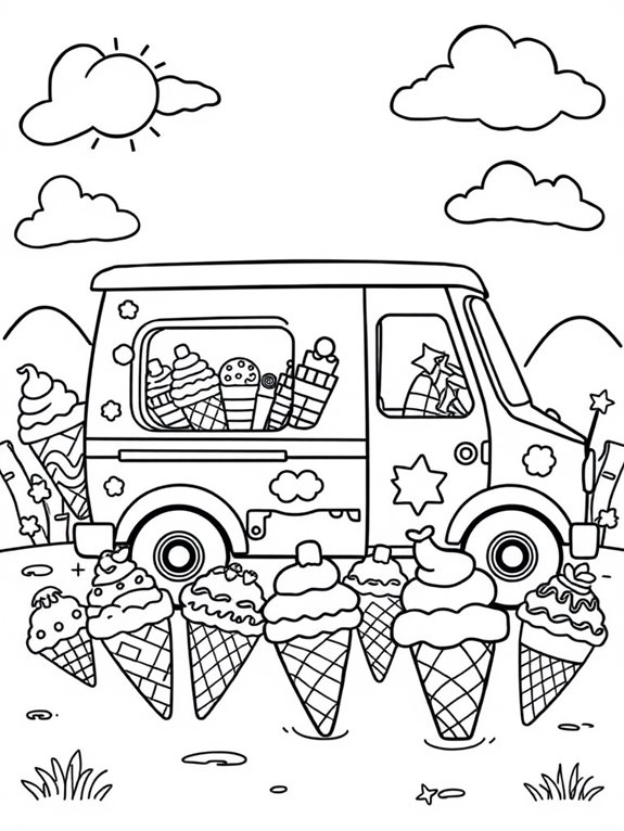 ice cream truck illustration