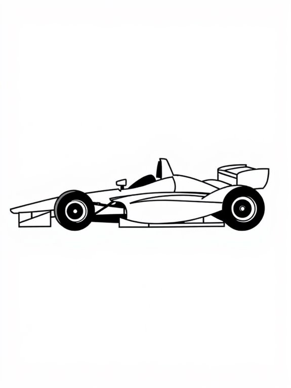 indycar coloring page outline