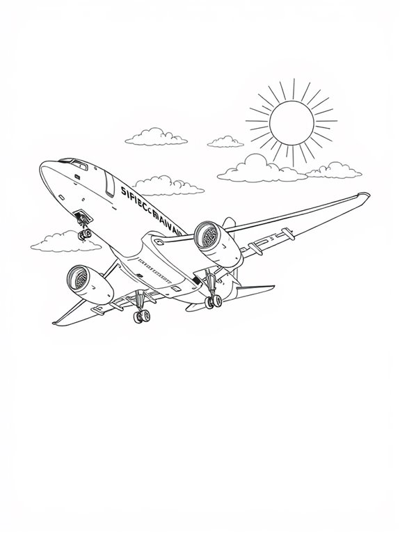 intricate airplane coloring page