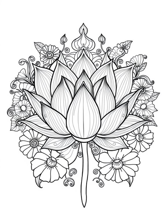 intricate lotus flower design