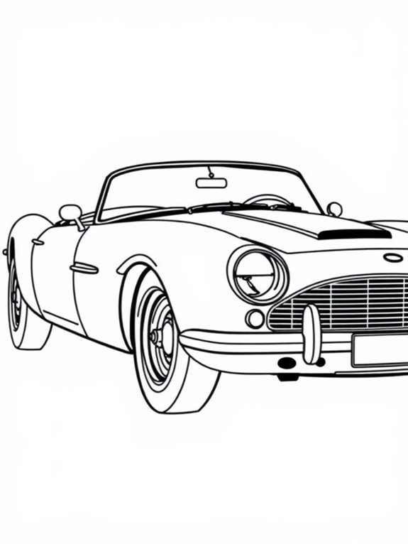 james bond convertible coloring page