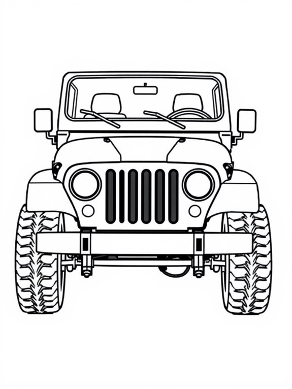 jeep coloring page design