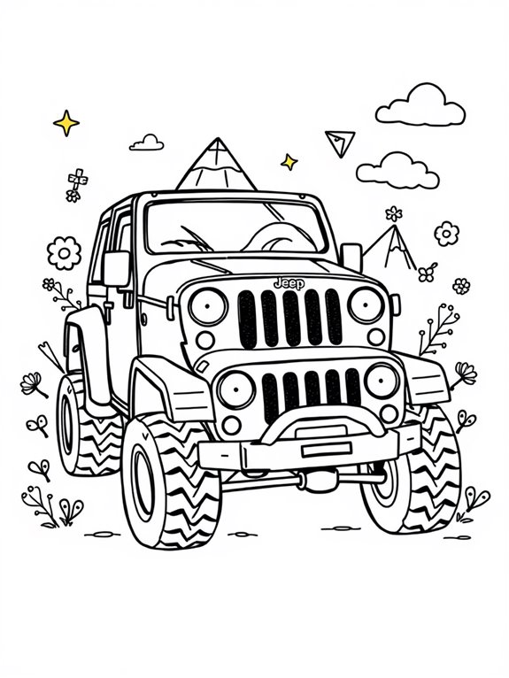 jeep wrangler coloring page