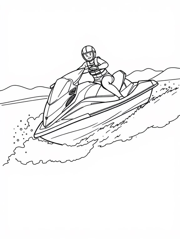 jet ski coloring page