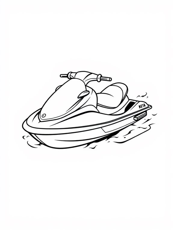 jet ski coloring page