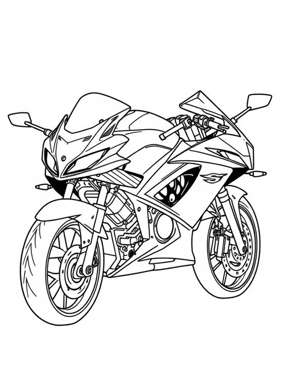 kawasaki ninja coloring outline