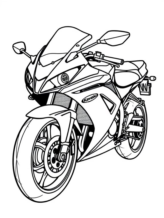 kawasaki ninja coloring page