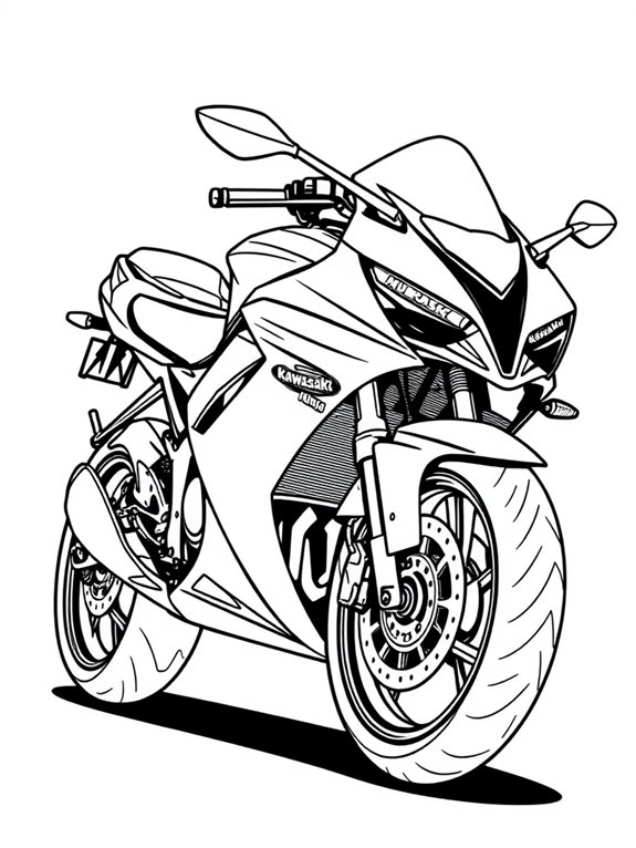 kawasaki ninja motorcycle outline