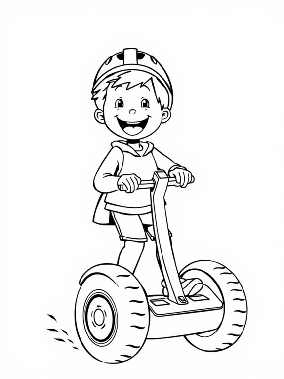 kid riding a segway