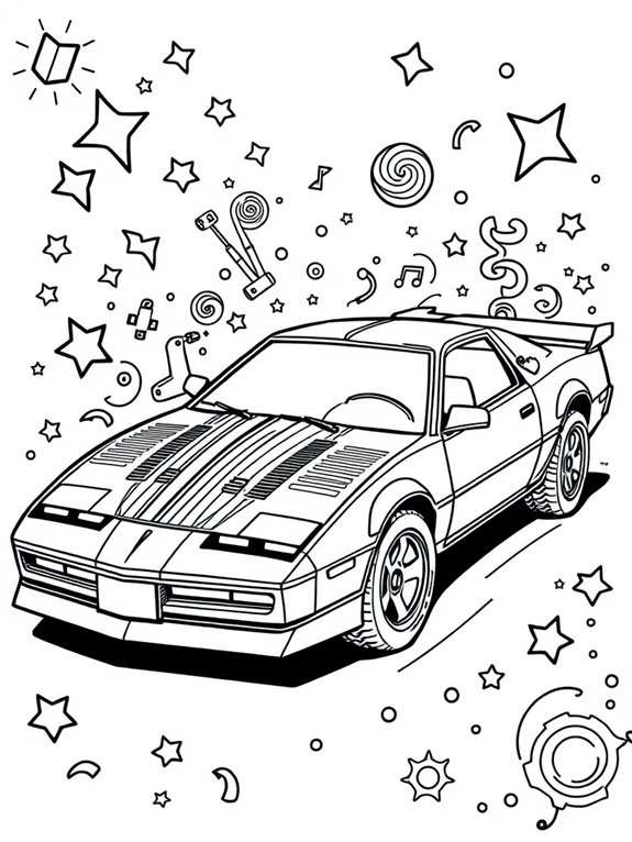 knight rider car coloring