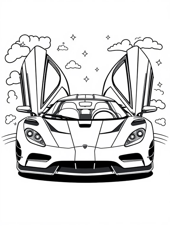 koenigsegg coloring page design