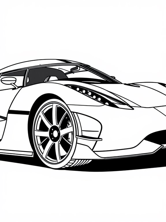 koenigsegg coloring page design