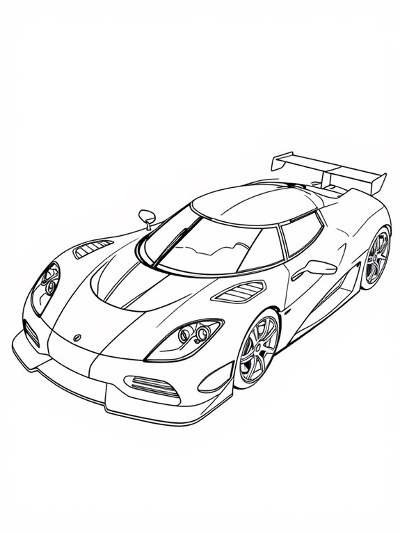 koenigsegg racecar coloring page