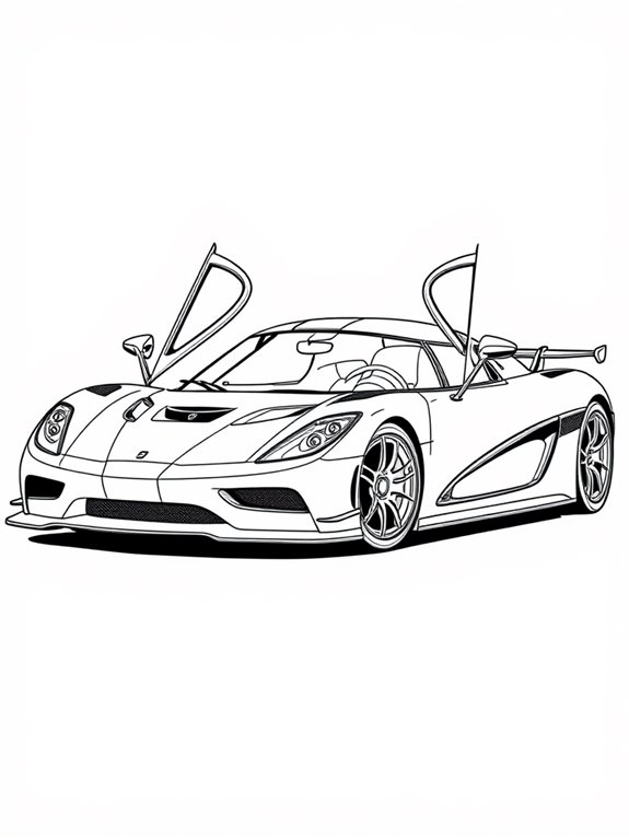 koenigsegg supercar coloring activity