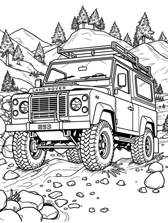 land rover adventure coloring page