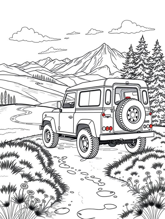 land rover coloring page