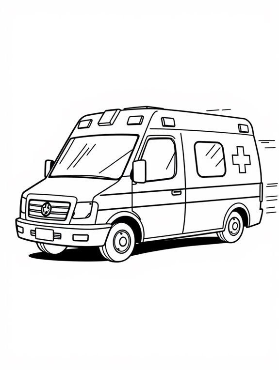 line art ambulance illustration