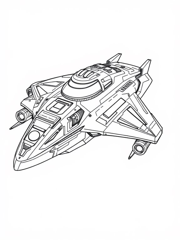 line art spaceship design