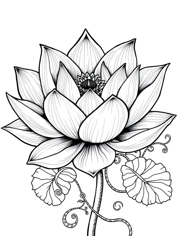 lotus flower coloring activity