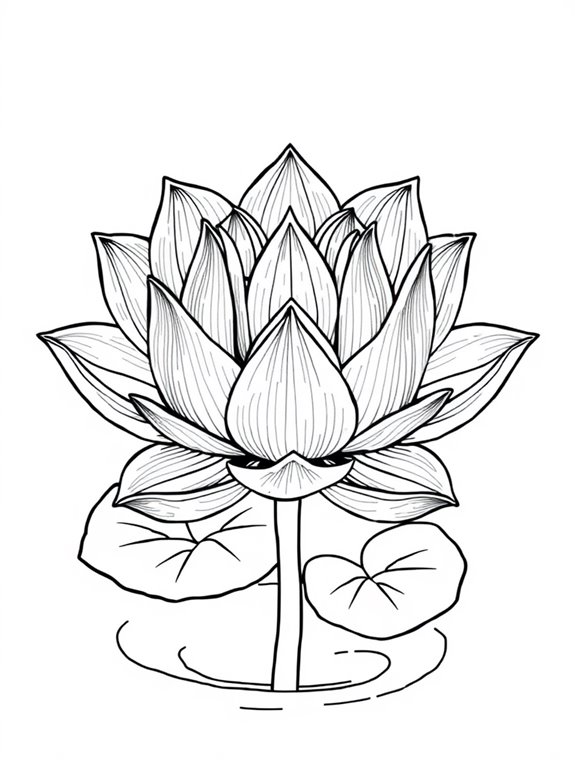 lotus flower coloring design