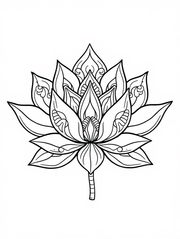 lotus flower coloring page