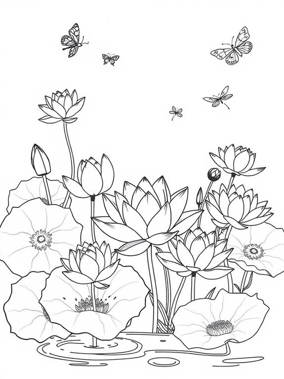 lotus garden coloring activity