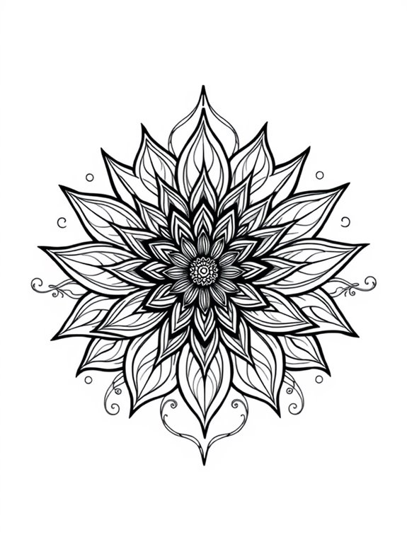 lotus mandala coloring design