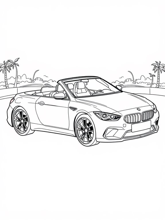 luxury car coloring page