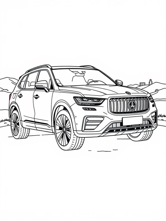 luxury suv coloring activity