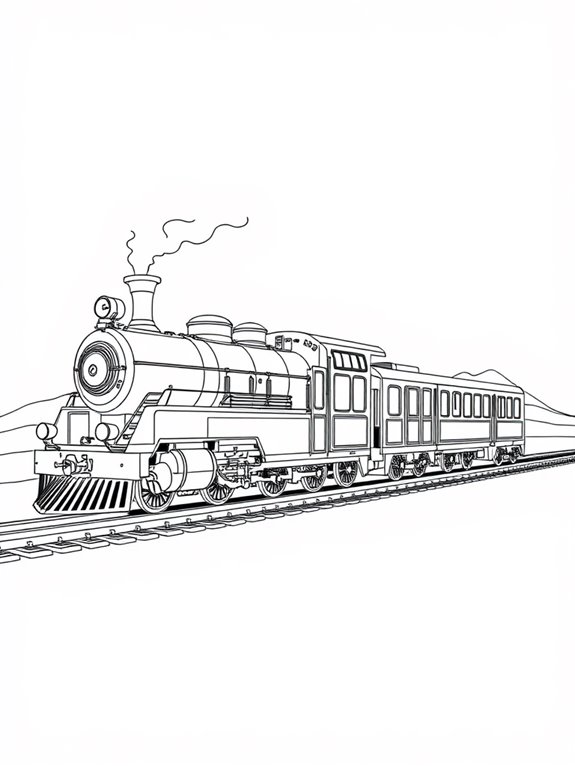 luxury train coloring page