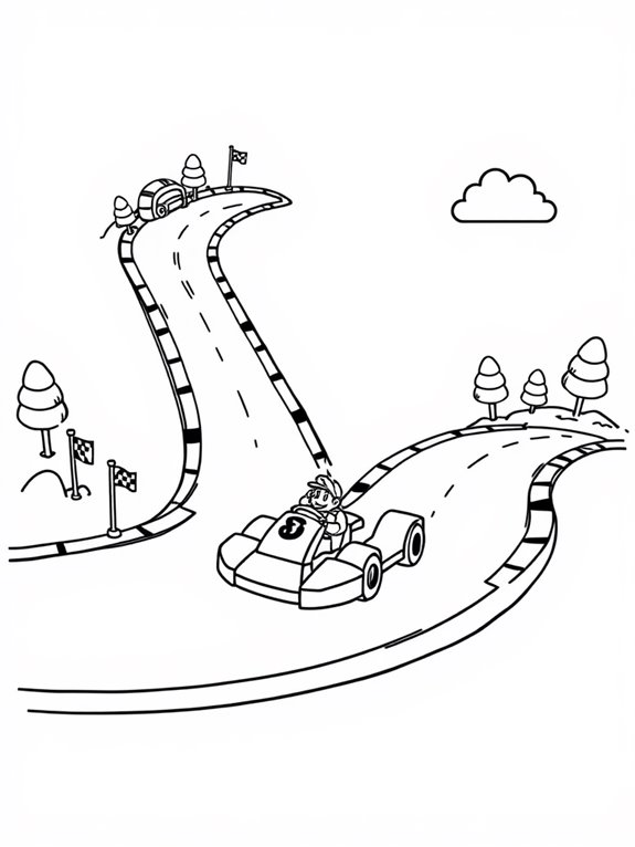 mario kart coloring page