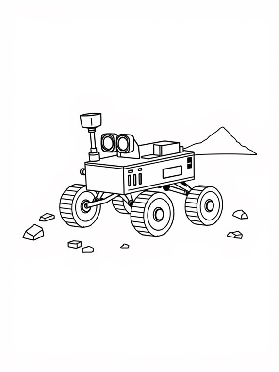 mars rover coloring page