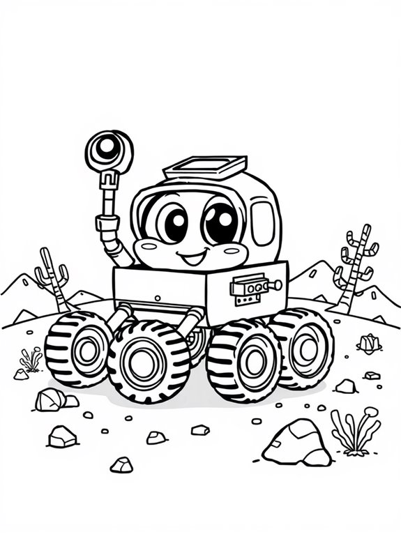 mars rover coloring page