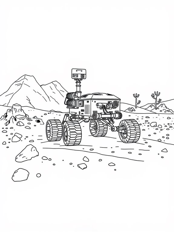 mars rover coloring page