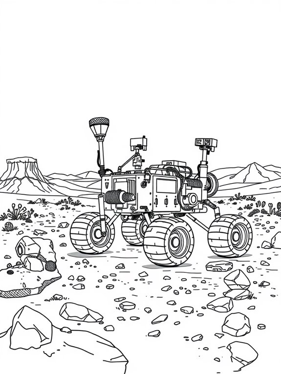 mars rover coloring page