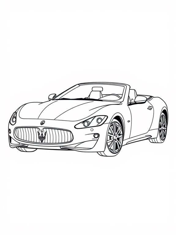 maserati convertible coloring page