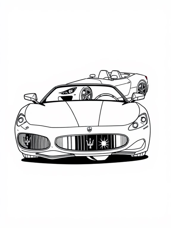 maserati roadster coloring page