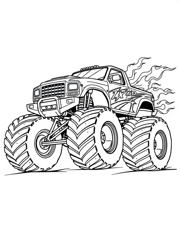 max d monster truck flames