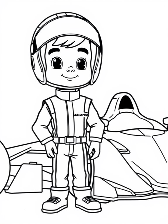 mclaren driver coloring page